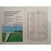 Карманный календарик . Турист . 1988 год