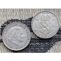 Нидерланды 1 гульдена 1956 года. Королева Юлиана. Серебро. Сторгуй за свою цену, предложи обмен! Y30