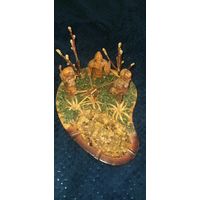 Пепельница Резная, бомба, отличный лот, старенькая, с рубля три дня