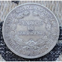 Французский Индо-Китай 1 пиастр 1922 года. Герб. Серебро! Индокитай. Сторгуй за свою цену, предложи обмен! Y200