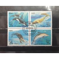 СССР. 1990 год. Фауна моря (сцепка) (1264)