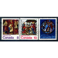 Канада - 1976г. - Рождество, витражи - 2 марки - полная серия, гашёные [Mi 641-643]. #3-WB-86-A-2