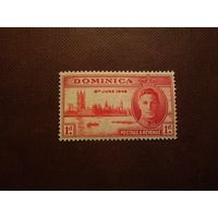 Британская Доминика 1946 г.Король Георг VI и здание парламента, Лондон./36а/
