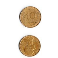 10 сантимов Франция 1966 год