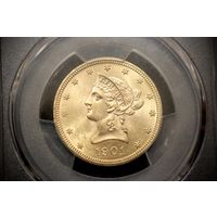 10 долларов 1901 г. США, Уильям Мак-Кинли. PCGS MS62