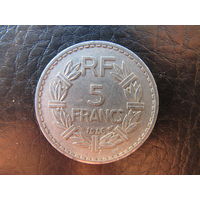 Франция.5 франков.1946. С 20 копеек. Распродажа коллекции. Смотрите другие лоты.