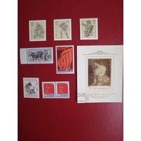 Марки. Чехословакия Ленин, Германия, Болгария, блок Румыния гаш.