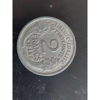 2 франка франция 1945