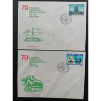 Польша 1988 Шесть КПД с полной серией марок "70 лет со дня обретения независимости Польской Республики: развитие промышленности" (спецгашение) Mi.3158,3162,3164,3177,3181,3183 каталог 3.70 евро