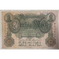 Банкнота 50 марок 1910 год. Германская империя. С рубля без МЦ.