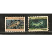 Мавритания-1986(Мих.899-900),  ** ,   Морская  Фауна , Рыбы(полная серия)