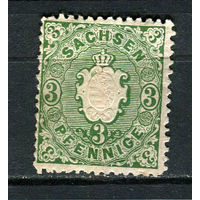 Германские земли - Королевство Саксония - 1863 - Герб 3Pf - [Mi.14] - 1 марка. MH.  (Лот 48HB)-T4P51