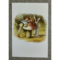 Открытка "Поцелуй эльфа и феи" английского иллюстратора Ричарда Дойла чистая