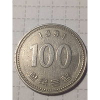 100 вон Южная Корея 1991 год