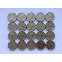 1 фунт 20 монет лотом Великобритания