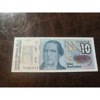 Аргентина 10 аустралей образца 1985-1989 года UNC p325b см доп фото!!