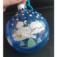 Игрушка ёлочная Шар С Новым Годом, стекло. СССР