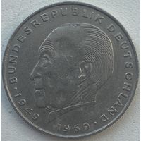Германия 2 марки 1972 г. D. Конрад Аденауэр. 20 лет Федеративной Республике (1949-1969)