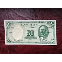 50 песо Чили. Надпечатка 5 сентесимо.