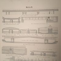 МОСТЫ 3.  Энциклопедическая гравюра конец 19в.  Спб. 32х24см.