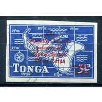 Британский протекторат - Королевство Тонга - 1967г. - ландшафты, карта, авиапочта, 23 S - 1 марка - гашёная [Mi 226]. #4-B5-106-A-2