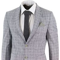 Harry Brown - Серый клетчатый льняной костюм