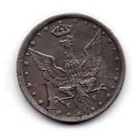 КОРОЛЕВСТВО ПОЛЬСКОЕ  (РЕГЕНТСКОЕ) 10 ФЕНИГОВ 1917. НЕЧАСТАЯ. БРАК. МНОЖЕСТВЕННЫЙ РАСКОЛ ШТЕМПЕЛЯ
