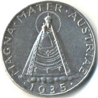 Австрия. 5 шиллингов 1935 г. Мариацелльская мадонна.