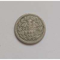 25 цент. 1917г.640 пр., Нидерланды. Не чищена.