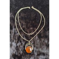 Колье СССР Балтийский янтарь, цепочка мельхиор. Редкость!