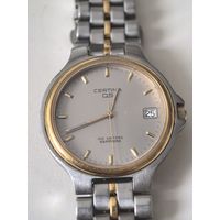 ШВЕЙЦАРИЯ. Часы CERTINA DS. САПФИРОВОЕ СТЕКЛО!!! Кварцевые. Корпус нержавейка. тонкие!!! часы на ходу..