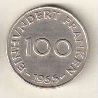 Саар 100 франк 1955