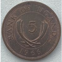 Уганда 5 центов 1966 г.