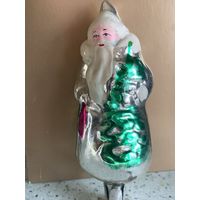 Винтажная ёлочная игрушка Дед Мороз 4. Стекло СССР