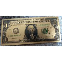 Золотой 1 доллар США (копия Американской купюры)