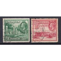 263.BrK. Великобритания. Колонии. Кипр. Георг V. Местные мотивы. 1934 г. 1/2, 1 1/2Pia. Mi.##119/122.