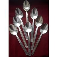 Ложки столовые. Мельхиор. Посеребрение. 8 ложек