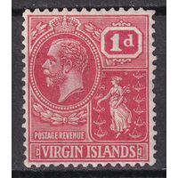 13.BrKCI. Великобритания. Колонии. Виргинские острова. Стандарт. Георг V. 1922/23 гг. 1P. Mi.#53.