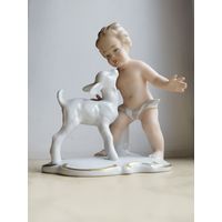 Статуэтка "Путти с козлёнком", фарфор, Wallendorf (Германия)