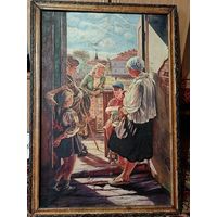 С рубля без мц. картина "Письмо с фронта", х.м. 96х67см.