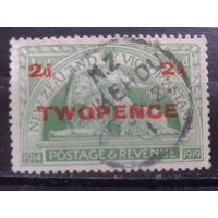 Новая Зеландия,1922. "Марка Победы", надпечатка. Mi-1,6 евро гаш.