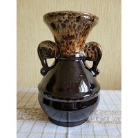Ваза-амфора,  обливная керамика, винтаж.