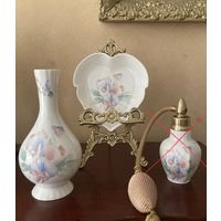 Ваза  Тарелка Сердечко Цветной горошек Aynsley Англия 60-е Цена за 2 предмета