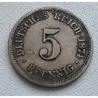 Германия 5 пфеннигов, 1874 А  2-1-3