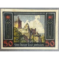 Нотгельд 50 пфеннигов 1921 год. Рудельсбург,. Веймарская республика