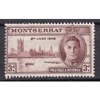 54.BrKS. Великобритания. Колонии. Монтсеррат. Георг VI. Победа во Второй Мировой Войне. Парламент. 1946 г. 3P. Mi.#106.