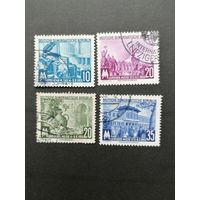 ГДР 1955 Марки серии "Торговая ярмарка в Лейпциге" (гашение без клея, на одной марке есть след от наклейки) Mi.447-448, 479-480 каталог 3.80 евро