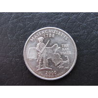 1\4 доллара,2000 Массачусетс. США.