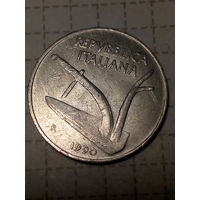 10 лир Италия  1990 год
