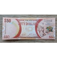 Werty71 Гайана 50 долларов 2016 UNC банкнота юбилейная 50 лет независимости